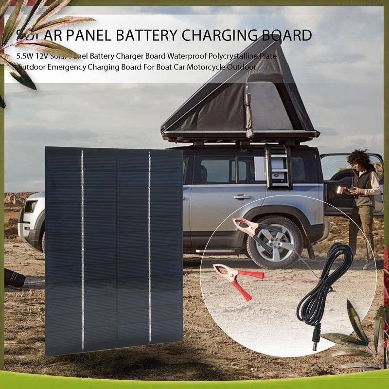AB98-5.5W 12V Solar Panel Batt - Solar Emergency Charger ulasan dan harga